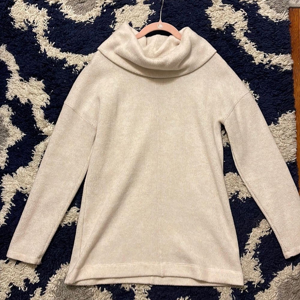 Long cream sweater
